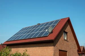 solar panels on house roof