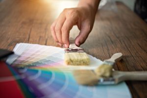 different colour swatches with paintbrush